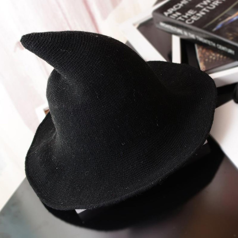 Modern Witch Hat Wool Knit Cap Halloween Costume - Picture 2 of 13